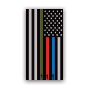 Pegatina vertical delgada de la bandera de la bandera - Calcomanía - American Made - UV protegido American Firefighter Fire America USA Flags USA