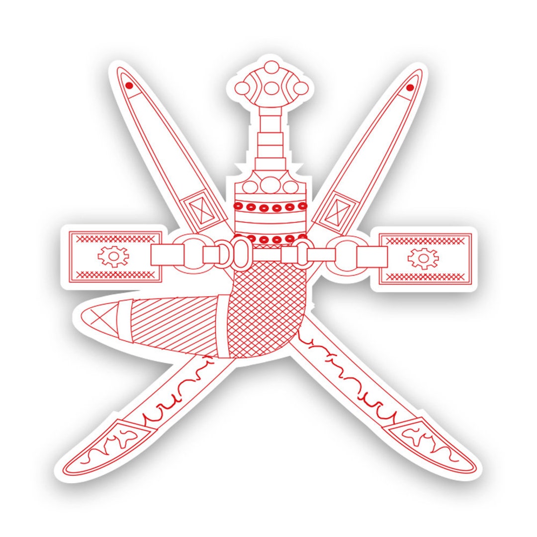 Omani National Emblem Sticker Decal American Made UV Protected Oman Flag Omn Om Coa Etsy