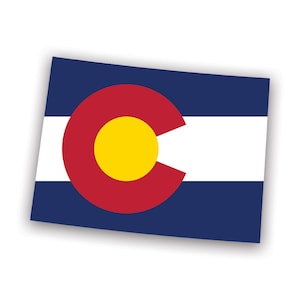Colorado State Shaped Flag Sticker - Decal - American Made - UV Protected co