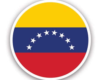 Round Venezuelan Flag Sticker - Decal - American Made - UV Protected venezuela ven ve circle