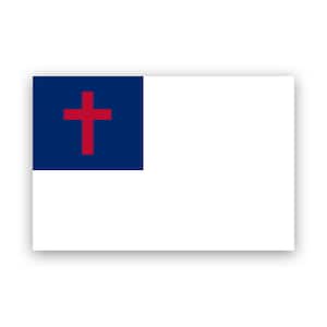Christian Flag Sticker - Decal - American Made - UV Protected christianity christendom white field red latin cross
