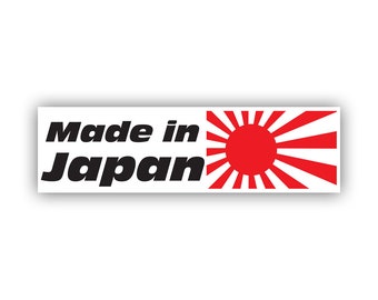 May include: White sticker with black text that reads "Made in Japan" and a red rising sun graphic.