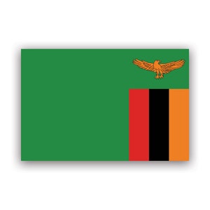 Zambian Flag Sticker - Decal - American Made - UV Protected zambia zmb zm