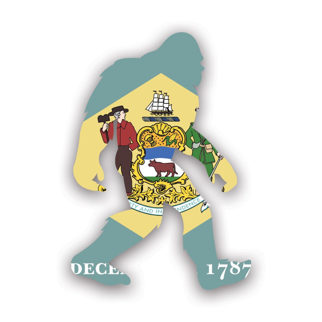 Delaware Bigfoot Sticker - Decal - American Made - UV Protected De Big ...