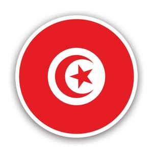 Tunisia Flag Sticker - Etsy Hong Kong