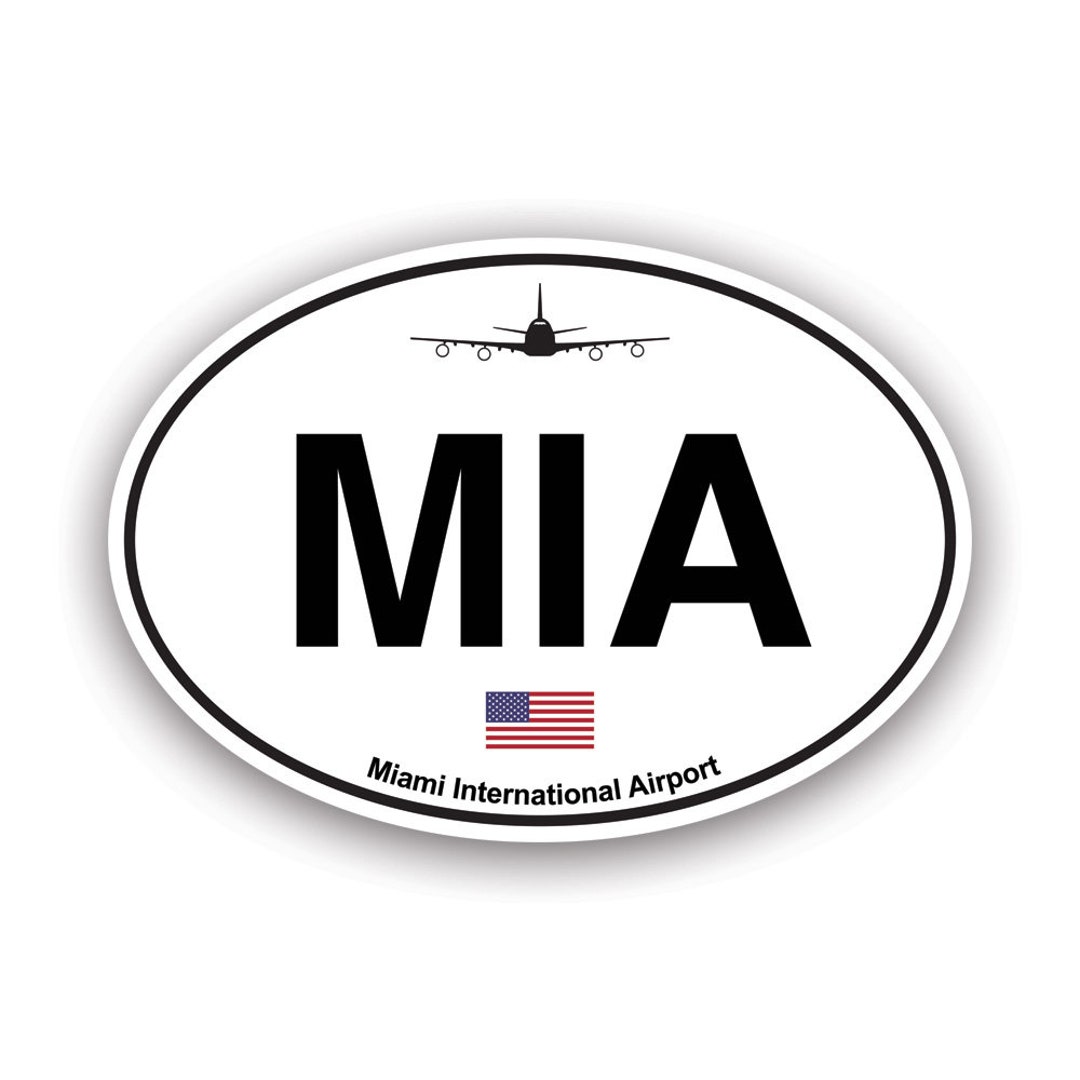 Miami Airport Euro Oval Sticker - Decal - American Made - UV Protected ...