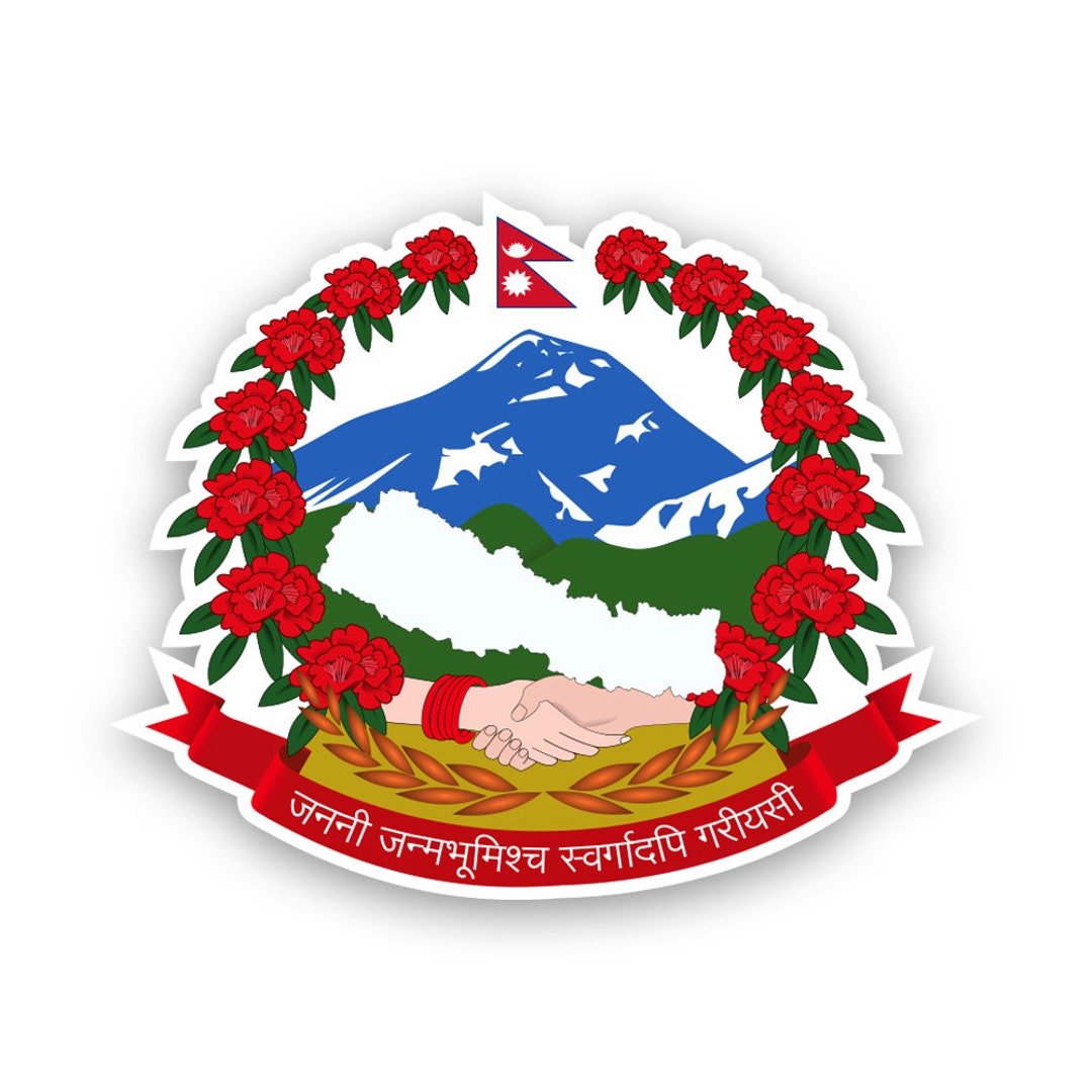 Nepali Coat of Arms Sticker Decal American Made UV Protected Nepal Flag
