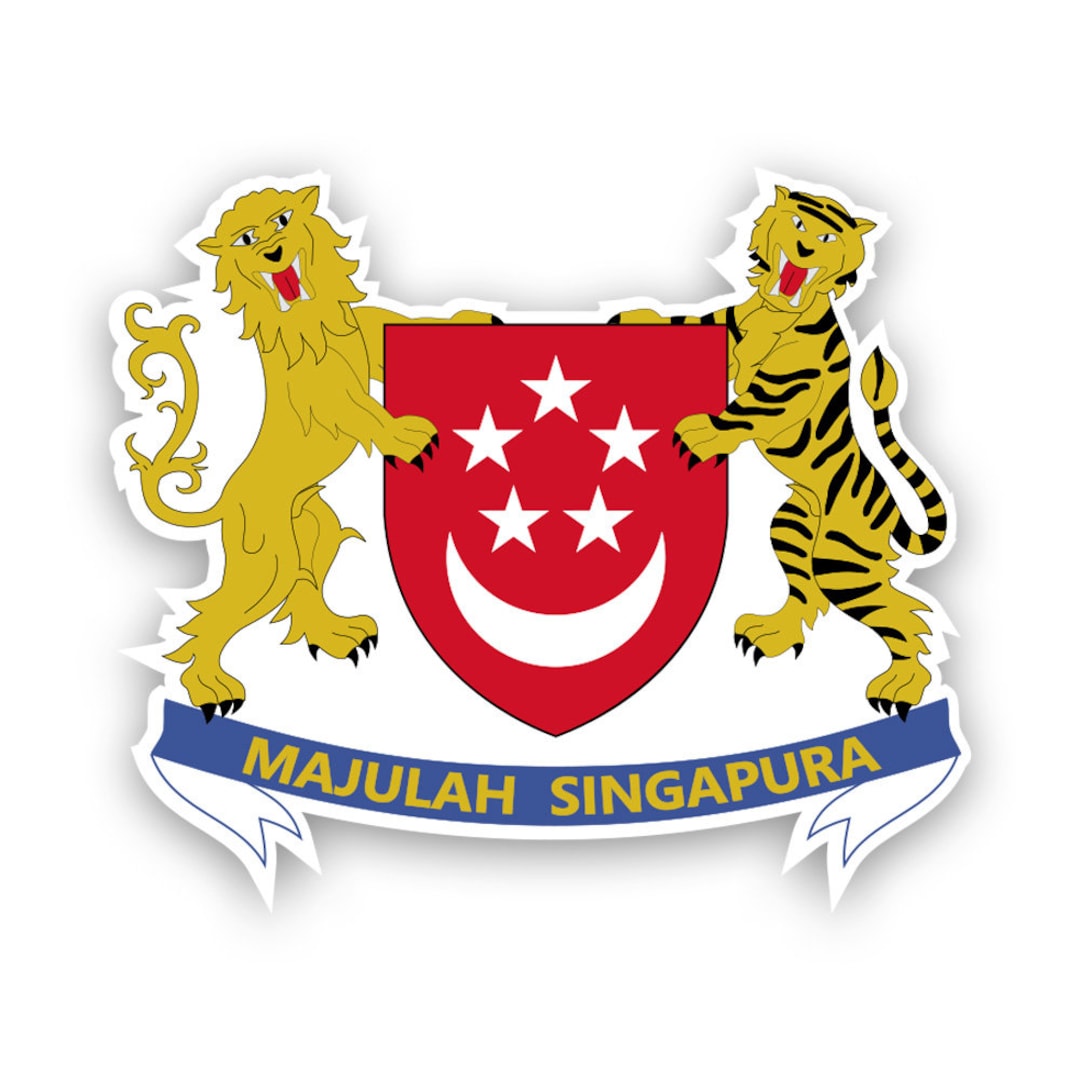 Singaporean Coat of Arms Sticker Decal American Made UV Protected