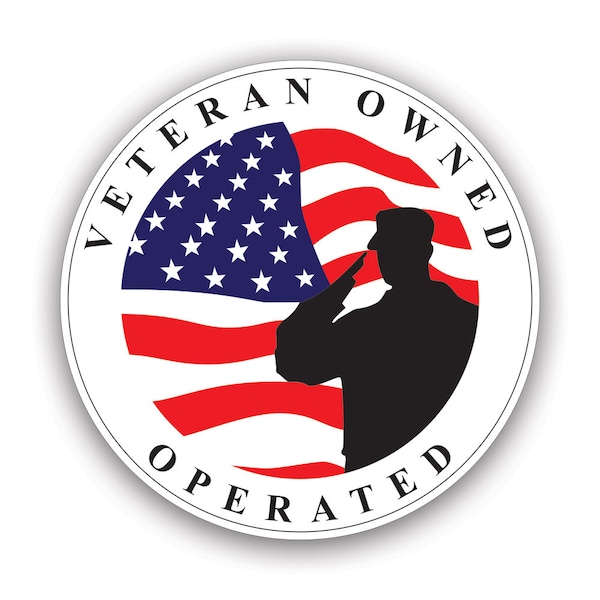 Veteran Owned Operated Sticker - Decal - American Made - UV Protected - business support military troops vet veterans