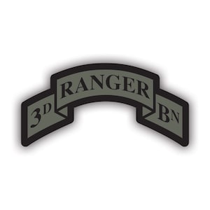 Subdued 3rd Ranger BN Sticker - Decal - American Made - UV Protected - battalion sleeve insignia 75th ranger regiment 3d