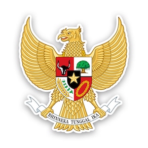 Indonesian National Emblem Sticker - Decal - American Made - UV Protected indonesia flag idn coa