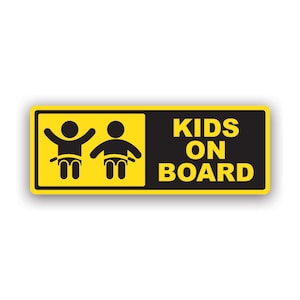 Pegatina para niños a bordo - Calcomanía - Hecho en Estados Unidos - Protección UV - señal de precaución de seguridad que advierte a un niño niño niña