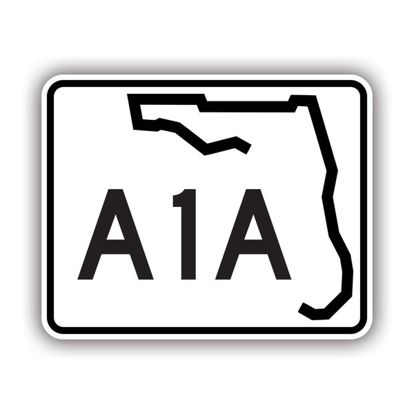 Florida State Road A1A Sign Sticker - Decal - American Made - UV Protected - rv travel explore a1a scenic historic coastal byway key west