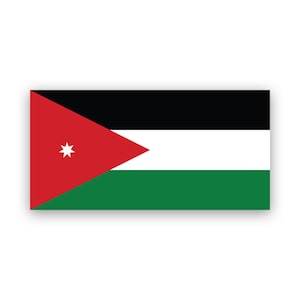 Jordanian Flag Sticker - Decal - American Made - UV Protected - jordan jor jo