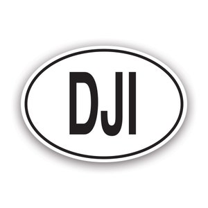 DJI Djibouti Country Code Oval Sticker - Decal - American Made - UV Protected - djiboutian country code euro ovals