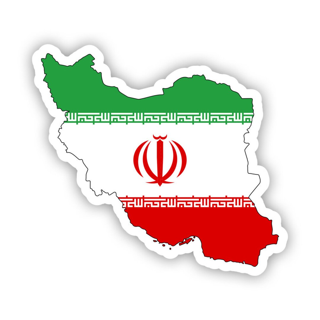 Iranian Shaped Iran Flag Sticker Decal American Made UV Protected ...