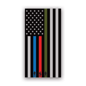Adhesivo con bandera de línea azul fina vertical - Adhesivo - Fabricado en Estados Unidos - Protección UV bombero americano fuego america usa banderas de estados unidos usa