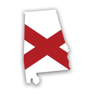 Alabama State Flagge Aufkleber - Aufkleber - American Made - UV geschützt al