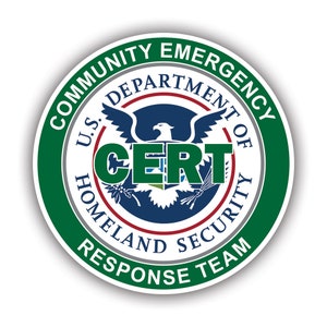 CERT DHS Homeland Security Sticker - Decal - American Made - UV Protected - rescue police fire community emergency response team