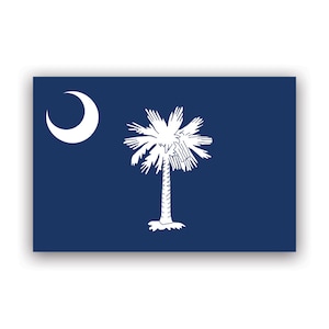 South Carolina Flagge Sticker - Aufkleber - American Made - UV Geschützter Klebestaat South Carolinian sc