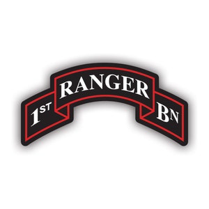 1st Ranger BN Sticker - Decal - American Made - UV Protected - battalion sleeve insignia 75th ranger regiment army