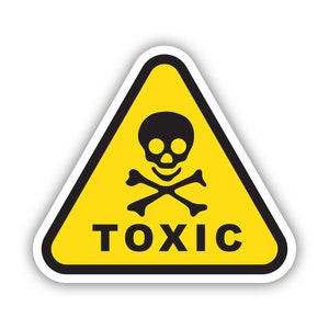 Étiquette signalétique danger poison - autocollant tête de mort