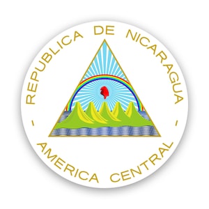 Nicaraguaanse wapensticker - sticker - Amerikaans gemaakt - UV-beschermde nicaragua vlag nic ni coa