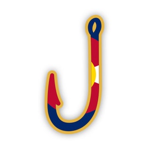 Colorado Fish Hook Aufkleber - Aufkleber - American Made - UV geschützt - Flagge Fischhaken Winkelangeln