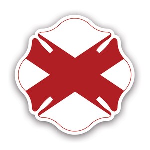 Alabama State Malteser Kreuz Aufkleber - Aufkleber - American Made - UV Geschützte Feuerwehr FeuerwehrMann Dept First Responder Symbol Schutz