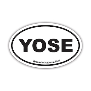 Naklejka owalna Yosemite National Park YOSE - Wyprodukowano w Ameryce - Chronione przed promieniowaniem UV Odkryj podróż