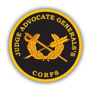 Army JAG Logo Sticker - Decal - American Made - UV Protected - judge advocate general military law justice