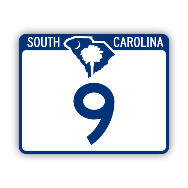 South Carolina State Highway SC 9 Sticker - Decal - American Made - UV Protected - sc9 hwy