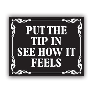 Put The Tip In See How It Feels Sticker - Decal - American Made - UV Protected - tip jar tipjar tipping label bartender
