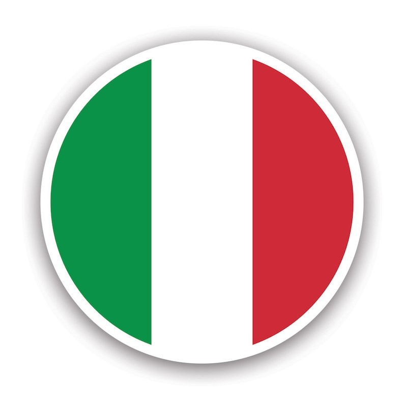 Round Italian Flag Sticker - Decal - American Made - UV Protected italy circle image 1