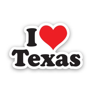 Naklejka Kocham Teksas - Kalkomania - Wyprodukowano w Ameryce - Ochrona UV - serce secede secesja tx texan dumny rasied lokalny