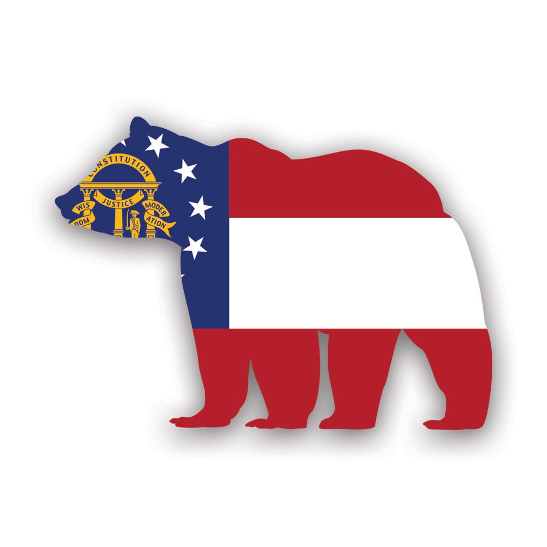 Bear Flag Sticker Decal American Made UV Protected Outdoors