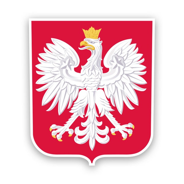 Polish Coat of Arms Sticker - Decal - American Made - UV Protected poland flag pol pl coa