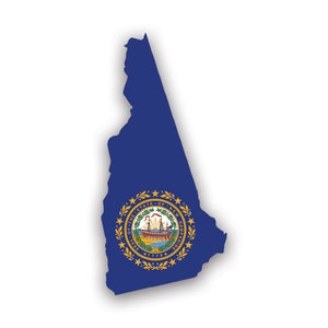 New Hampshire State Shaped Flag Sticker - Decal - American Made - UV Protected nh