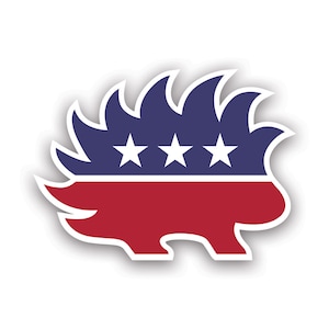 Libertarian Porcupine Sticker - Decal - American Made - UV Protected liberty v3 autonomy libertarianism