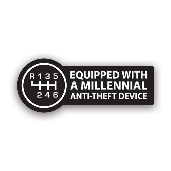Equipped With Millennial Anti Theft Device Decal Etsy