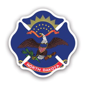 North Dakota State Malteser Kreuz Aufkleber - Aufkleber - American Made - UV Geschützter Kämpfer Ersthelfer Symbol des Schutzes