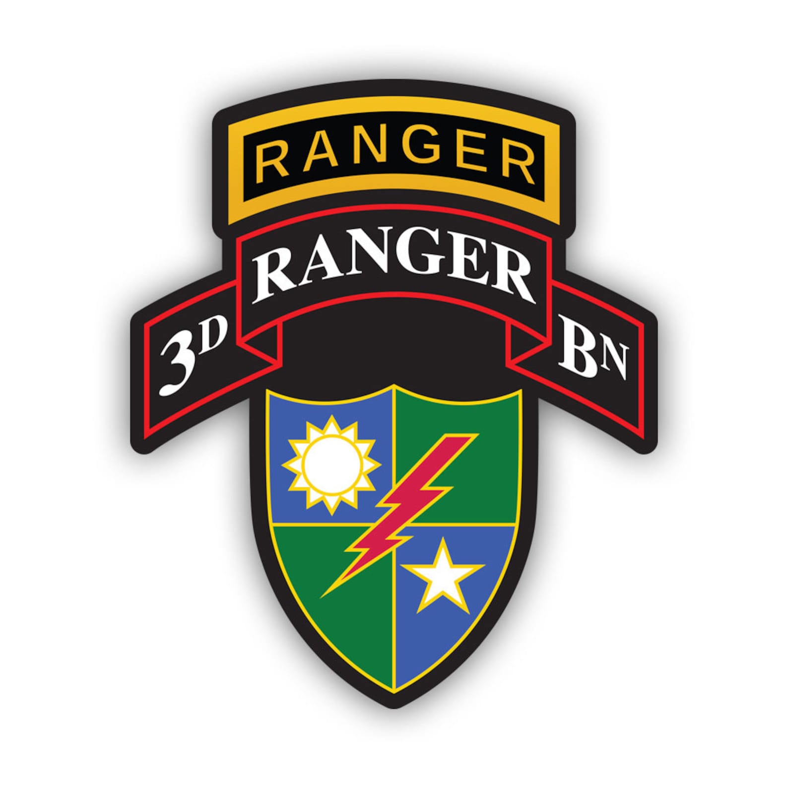3rd Ranger BN With 75th Ranger Regiment Insignia Sticker - Etsy