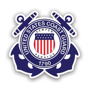 Vintage U.S. Coast Guard Anchors Sticker - Decal - American Made - UV Protected - 1790 logo semper paratus