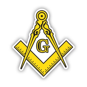 Freemasonry Square and Compass Sticker - Decal - American Made - UV Protected masonry free mason freemason stonemason