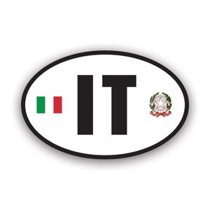 Italien Ovale Aufkleber - Aufkleber - American Made - UV Geschützt italienische Flagge Ländercode Euro it v6