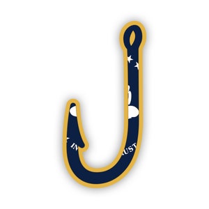 Mississippi Fish Hook Sticker - Aufkleber - American Made - UV-geschützt - Flaggen-Fishhook-Winkelangeln