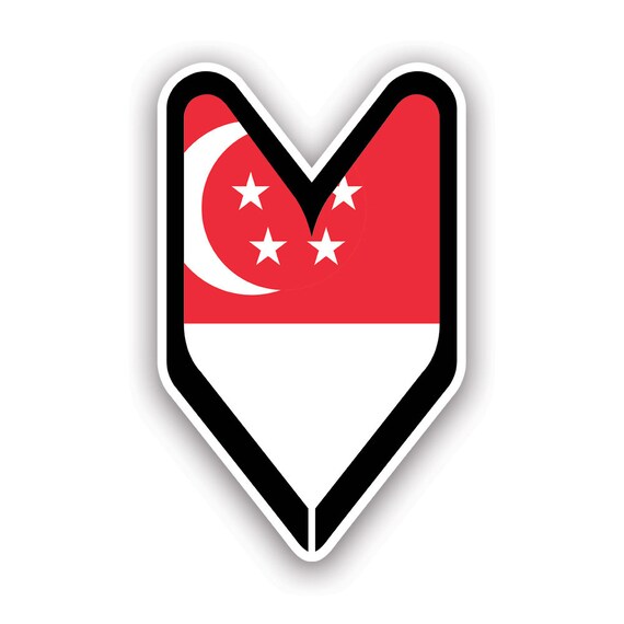 Driver Badge Sticker Decal – Soshinoya Wakaba Leaf Die-Cut Design, 4x6.47 Inches