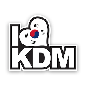 Korean Flag I Love KDM Sticker - Decal - American Made - UV Protected - korea korean domestic market