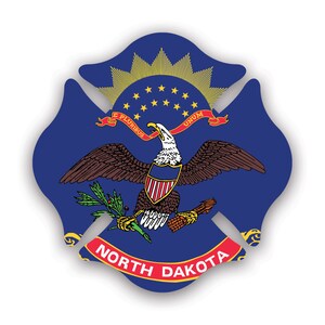 North Dakota State Malteser Kreuz Aufkleber - Aufkleber - American Made - UV Geschützter Kämpfer Ersthelfer Symbol des Schutzes