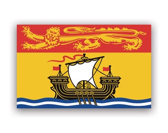 Adesivo da bandeira de New Brunswick - Decalque - Fabricado na América - Protegido UV Canadá nb província